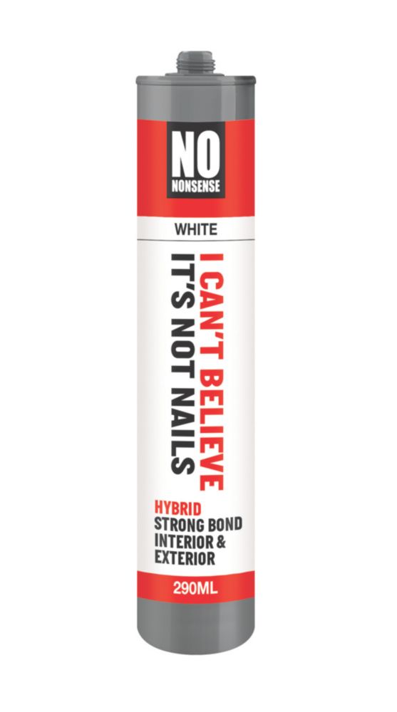 No Nonsense I Can't Believe It's Not Nails Hybrid Polymer Grab Adhesive  White 290ml - Screwfix