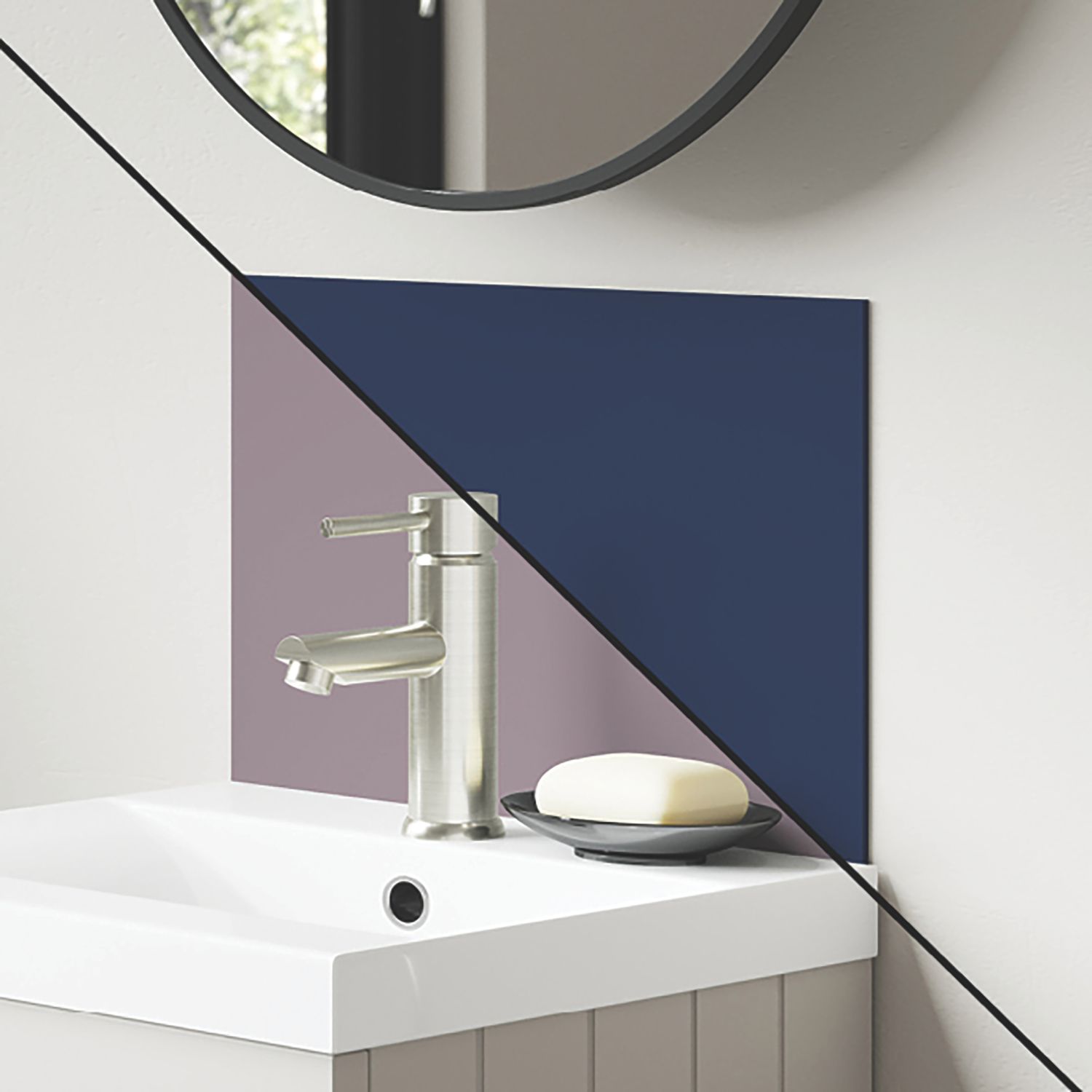 Splashwall Deep Sea / Smoked Rose Vanity Splashback Matt Blue/Purple 250mm x 400mm x 4mm (322KU)