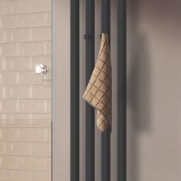 Reina 1200mm x 260mm 1372BTU Black Flat Designer Towel Radiator