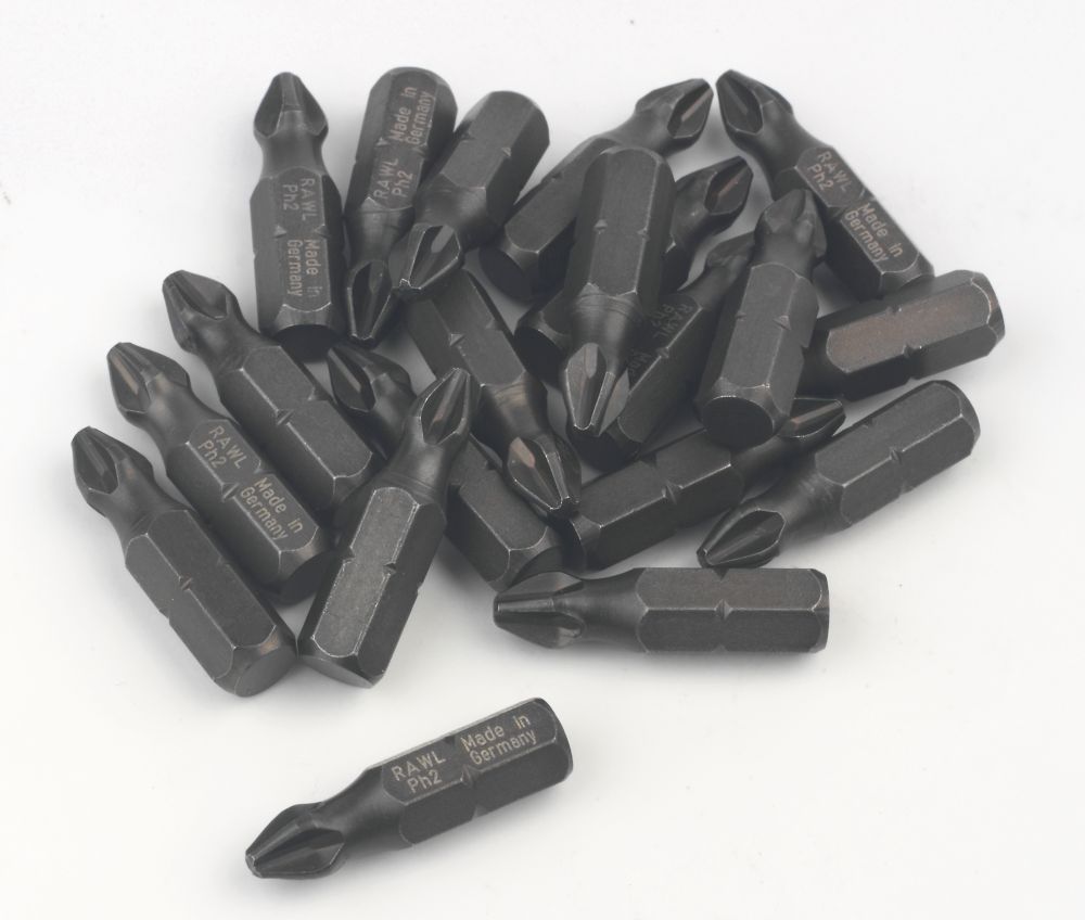 Rawlplug RT-IBIT-PH2 Phillips 6.35mm 25mm Hex Shank PH2 Impact Screwdriver Bits 20 Pack