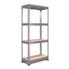 RB Boss Fastlok UDL/GALV 4-Tier Metal Garage Shelving Unit 750mm x 450mm x 1800mm