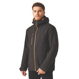 Regatta Navigate 100% Waterproof Jacket Black/Orange Pop Large Size 41.5" Chest