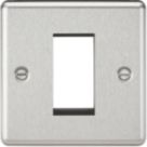 Knightsbridge Raised Rounded 1-Module Modular Faceplate Brushed Chrome