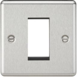 Knightsbridge Raised Rounded 1-Module Modular Faceplate Brushed Chrome