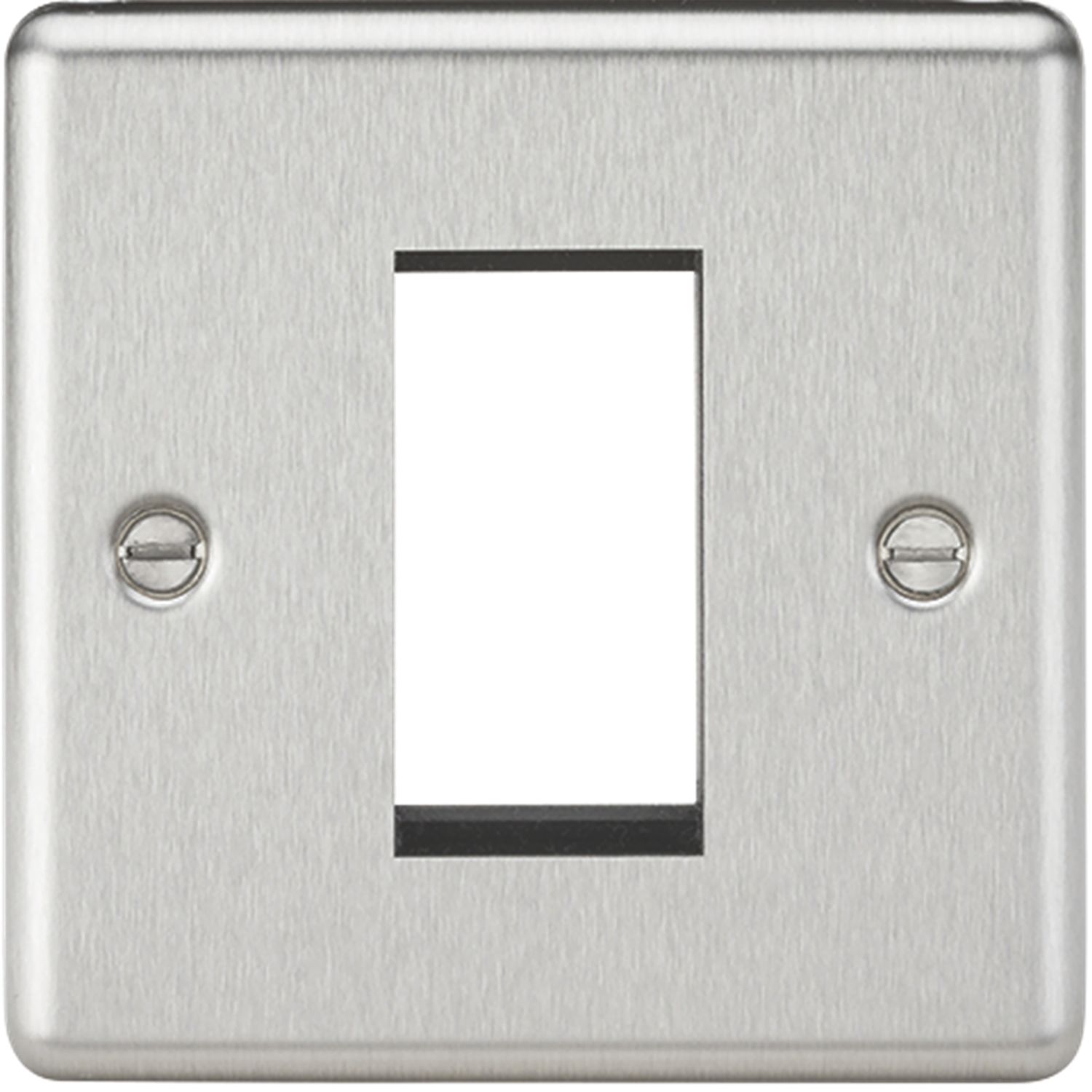 Knightsbridge Raised Rounded 1-Module Modular Faceplate Brushed Chrome (322YA)