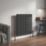 Flomasta 600mm x 605mm 2087BTU Anthracite Horizontal 2 Column Radiator