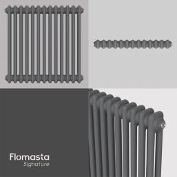 Flomasta 600mm x 605mm 2087BTU Anthracite Horizontal 2 Column Radiator