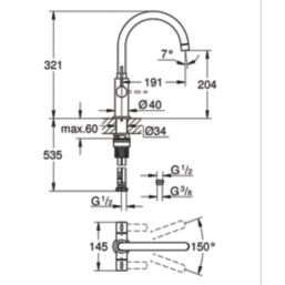 Grohe Start Dual Lever Kitchen Tap Matt Black