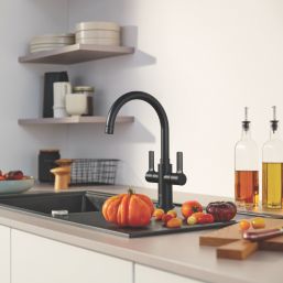 Grohe Start Dual Lever Kitchen Tap Matt Black