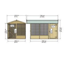 Shire  10' x 6' 6" (Nominal) Apex Shiplap T&G Timber Dog Kennel