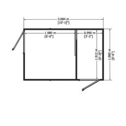 Shire  10' x 6' 6" (Nominal) Apex Shiplap T&G Timber Dog Kennel
