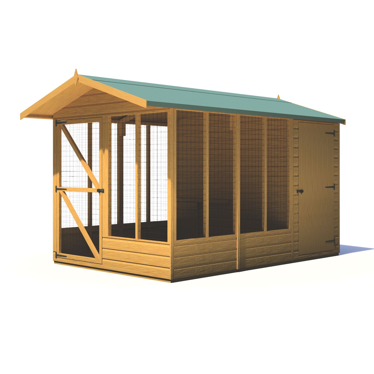 Shire 10' x 6' 6" (Nominal) Apex Shiplap T&G Timber Dog Kennel (323CC)
