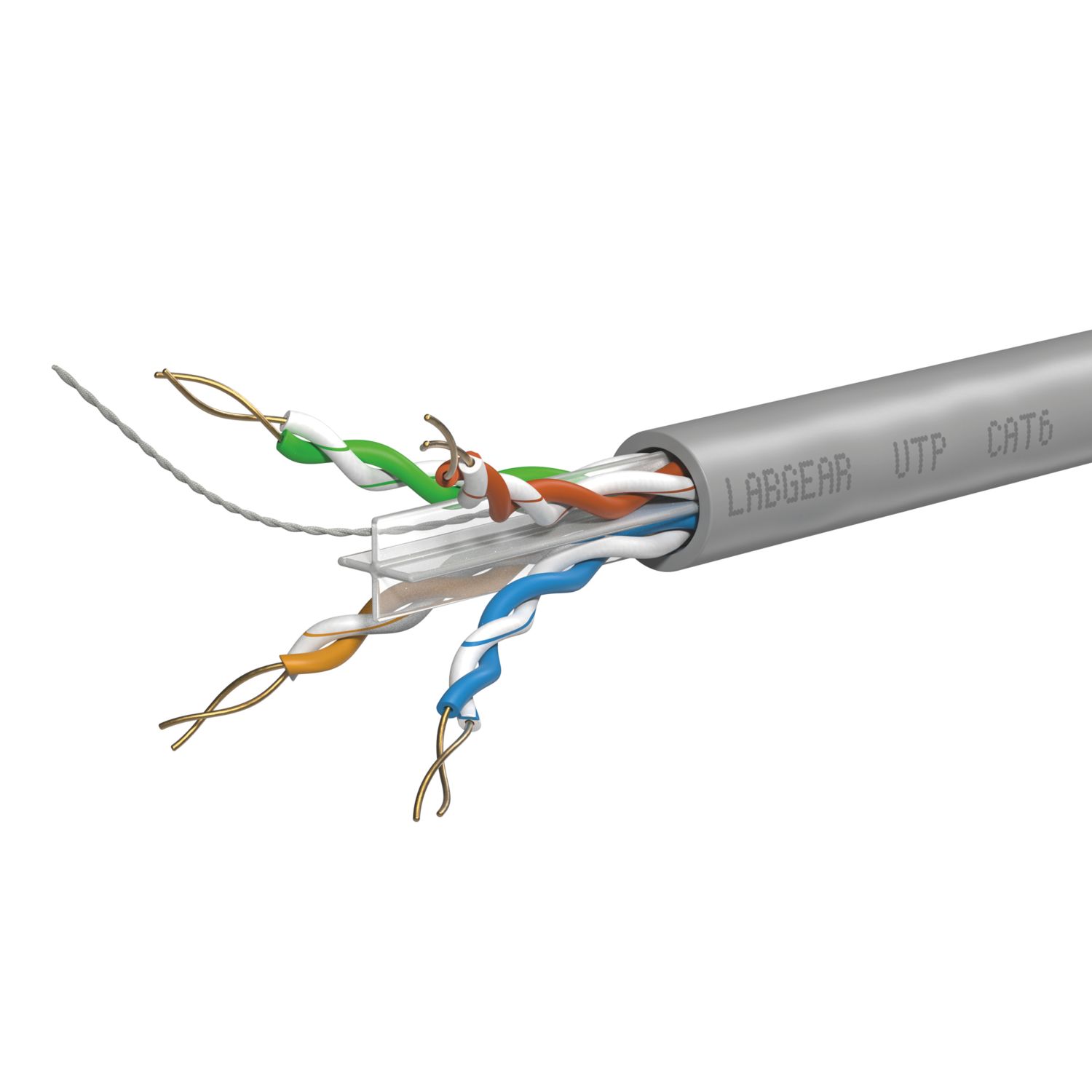 Labgear Cat 6 Grey 4-Pair 8-Core Unshielded Ethernet Cable 305m Box (323CL)
