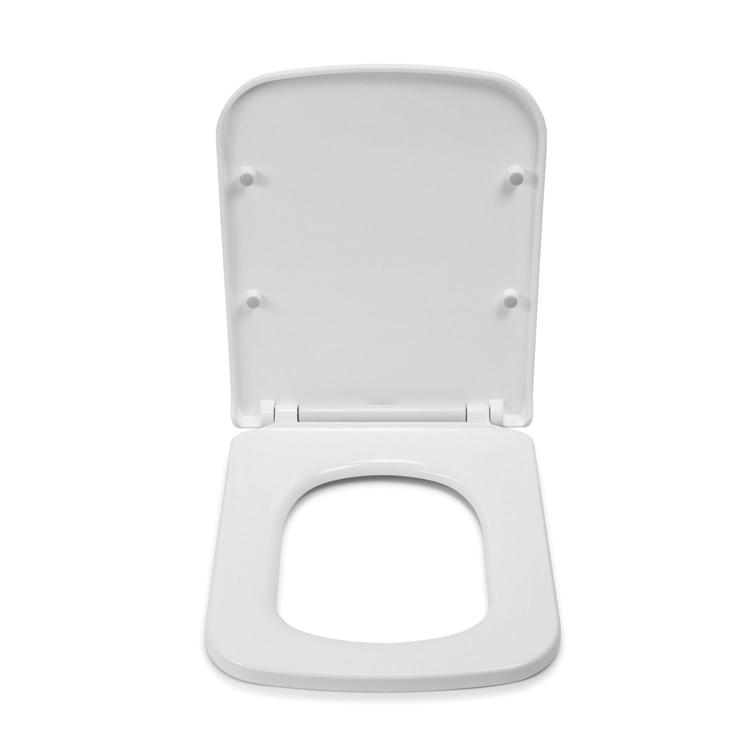 Croydex Leven Flexi-Fix Soft-Close with Quick-Release Square Toilet Seat Thermoset Plastic White (323CV)