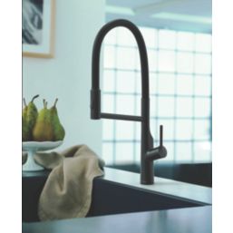 Clearwater Alasia Pull-Off Twin Spray Head Tap Matt Black