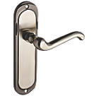 Smith & Locke Sandsend Fire Rated Latch Long Lever Door Handles Pair Polished / Satin Nickel