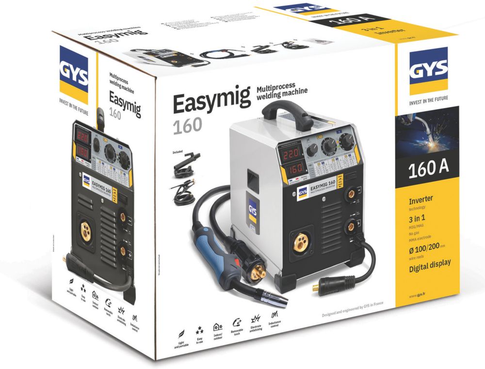 Gys 032255 Easymig 160A MIG & MMA ARC Welder 240V - Screwfix