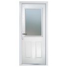 Crystal  2-Panel 1-Light Left or Right-Handed White Composite Front Door 2055mm x 920mm