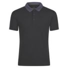 Regatta Contrast Coolweave Polo Shirt Black / Seal Grey Large 46" Chest