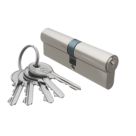 Smith & Locke Fire Rated 1 Star Double Double Cylinder Lock 45-50 (95mm) Satin Nickel