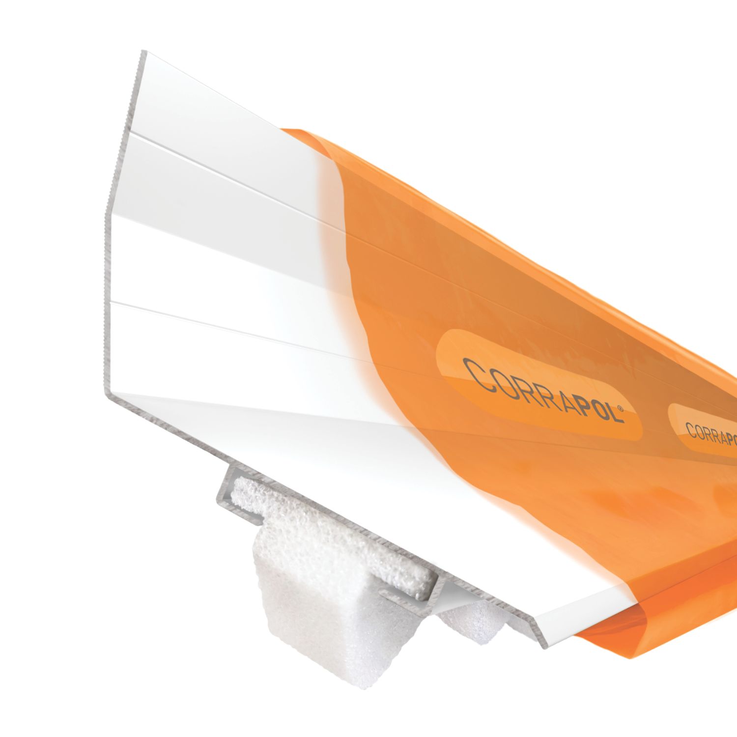 Corrapol Rock n Lock Aluminium Wall Top Flashing White 165mm x 90mm x 6m (323VK)