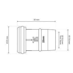 Flomasta NDSI22M1 Polybutylene & PEX Push-Fit Pipe Insert 22mm 10 Pack