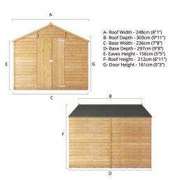 Mercia Value Windowless 7' 6" x 9' 6" (Nominal) Apex Overlap Timber Shed