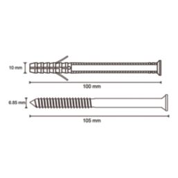 Easyfix  TX Short Expansion Frame Fixings 10mm x 100mm 40 Pack