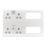 British General Nexus Metal 13A 4-Gang DP Combination Plate Brushed Steel with Grey Inserts