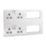 British General Nexus Metal 13A 4-Gang DP Combination Plate Brushed Steel with Grey Inserts