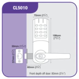 Codelocks CL5010SS  Electronic Heavy Duty Push-Button Lock Tubular Latch