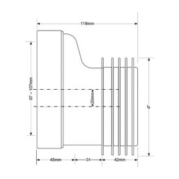 McAlpine  Rigid 20mm Offset Toilet Pan Connector White 120mm
