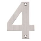 Eclipse Door Numeral 4 Satin Stainless Steel 102mm