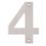 Eclipse Door Numeral 4 Satin Stainless Steel 102mm