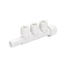 Hep2O  Plastic Push-Fit Reducing 3 Port Closed Spigot Manifold 22mm x 15mm