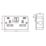 Knightsbridge  13A 2-Gang SP Switched Metal Clad Socket + 5A 20W 2-Outlet Type A & C USB Charger with Black Inserts