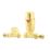 ETAL Danva 15mm x 1/2" Brushed Brass Straight & L/S Modern Thermostatic Radiator Valve & Lockshield