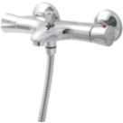 Rize Chrome 75mm Wall Mounted Dual Control Thermostatic Shower Mixer Tap