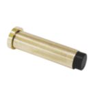 Eclipse Cylindrical Knurled Wall Mounted Projection Door Stop 20 x 83mm Satin Brass