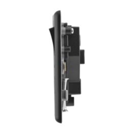 Arlec  13A 1-Gang SP Switched Socket Black  with Colour-Matched Inserts