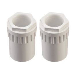 Deta TTE Female Conduit Adaptors 20mm White 2 Pack