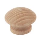 Essentials  Traditional Cabinet Door Knobs Plain Beech 40mm 2 Pack