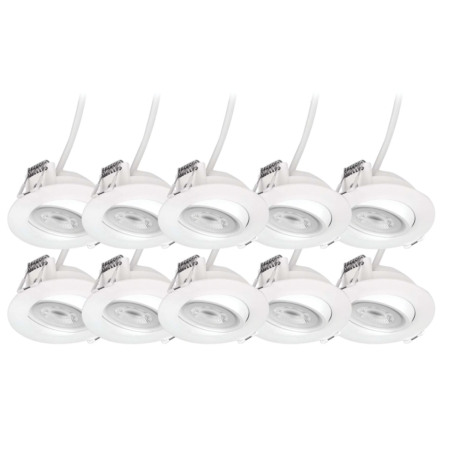4lite VINOVIA Fixed & Adjustable LED Downlight White 4W 480lm 10 Pack (325AA)