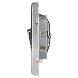 Schneider Electric Lisse Deco 13A Switched Fused Spur & Flex Outlet with LED Polished Chrome with White Inserts