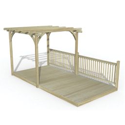 Forest Ultima 16' x 8' (Nominal) Flat Pergola & Decking Kit with 2 x Balustrades (2 Posts)