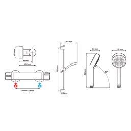 Mira Atom EV Rear-Fed Exposed Chrome Thermostatic Mixer Shower