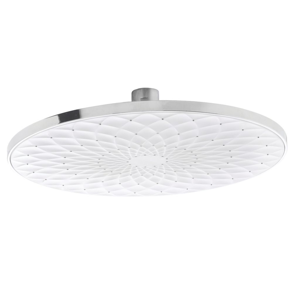 Triton Iris Fixed Shower Head Chrome / White 229mm Screwfix