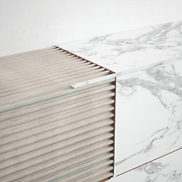 Homelux 9mm Straight Aluminium Tile Trim White Marble 2.5m