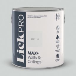 LickPro Max+ 2.5Ltr Grey 14 Matt Emulsion  Paint