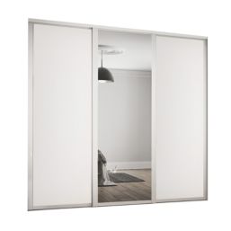 Spacepro  3-Door Sliding Wardrobe Door Kit White Frame White / Mirror Panel 1680mm x 2260mm